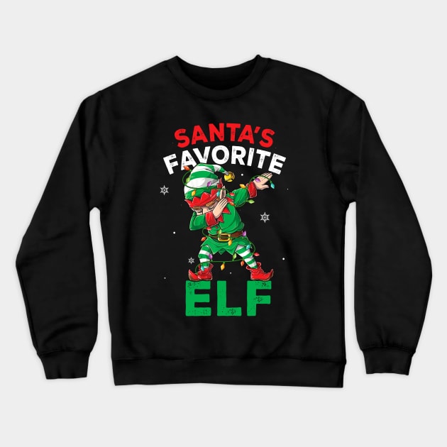 Funny Santa's Favorite Elf Squad Christmas Pajama Matching Crewneck Sweatshirt by _So who go sayit_